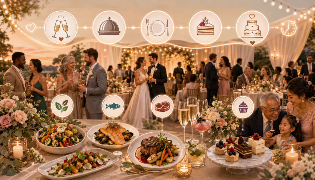 Wedding menu planning for guests and event flow