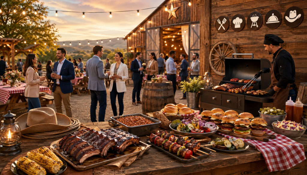 Western BBQ catering at a business event